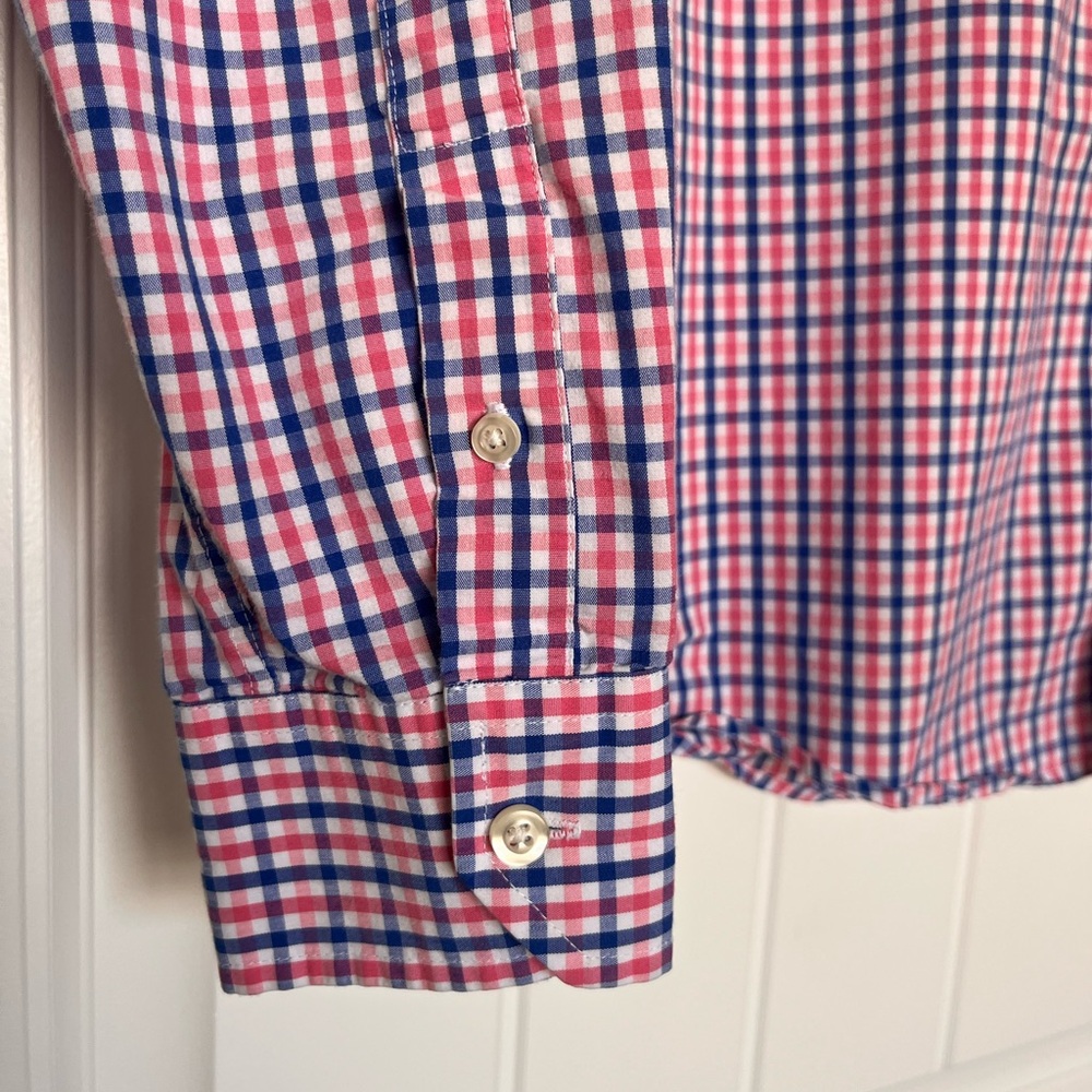 Mason James Pink and Blue Check Stretch Button-Down Shirt Size XL - Picture 7 of 12